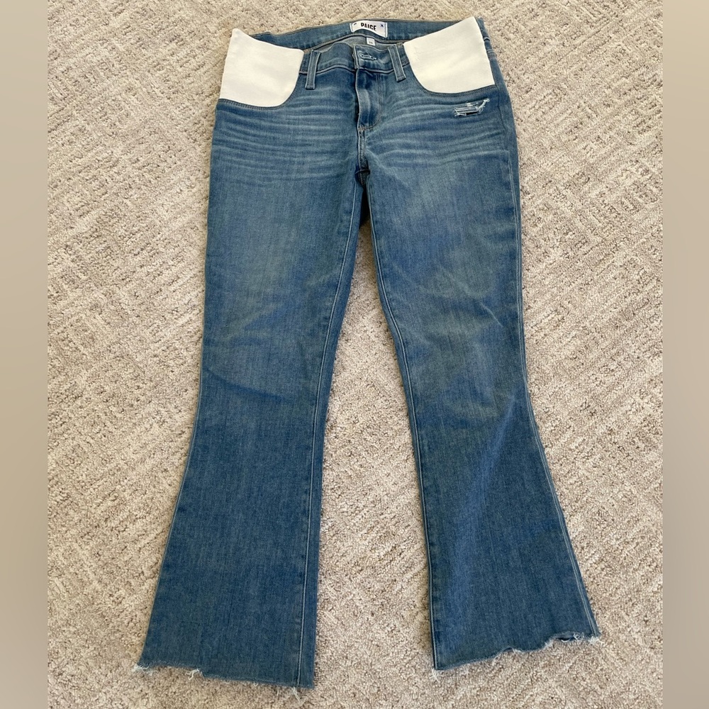 Paige Colette Maternity Crop Flare (Folk Distressed / Size 26)